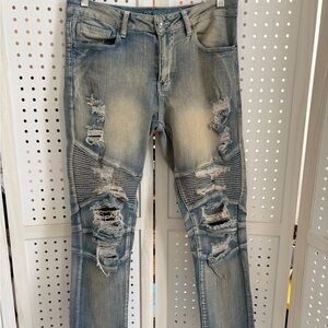 Rue21 Distressed Blue Skinny Jeans